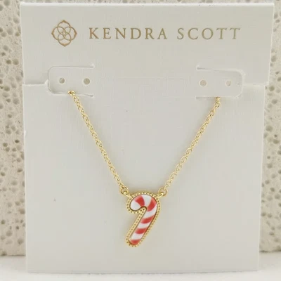 Kendra Scott Candy Cane Short Pendant Necklace in Gold - Image 1 of 4