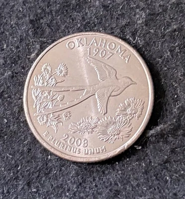 2008 P Oklahoma Quarter Circulated Free Shipping - Image 1 of 2