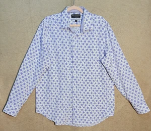 Report Collection Performance Shirt Mens Sz L Purple Floral 4 Way Stretch Slim - Picture 1 of 7