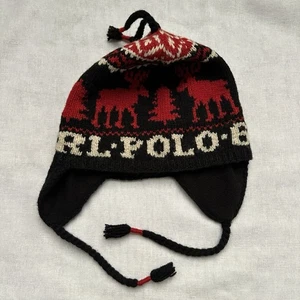Polo Ralph Lauren 100 % Wolle Vintage Quaste Rentier Ohrenklappe Beanie Mütze - Bild 1 von 7