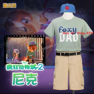 Zootopia 2：Rise of the Non-Mammalians Nick Cosplay Costume Outfit T-shirt Hat - Picture 1 of 17