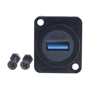 D type Metal USB Socket Double Pass Connector USB 3.0 Connector Panel MountiBdn - Photo 1/10