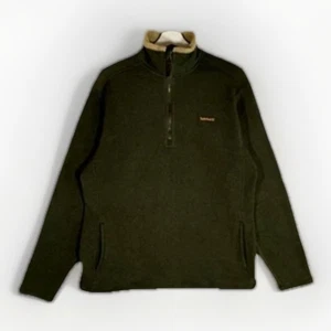 Timberland Fleecejacke Herren Medium Grün Logo 1/2 Zip Sweatshirt Pullover - Bild 1 von 11