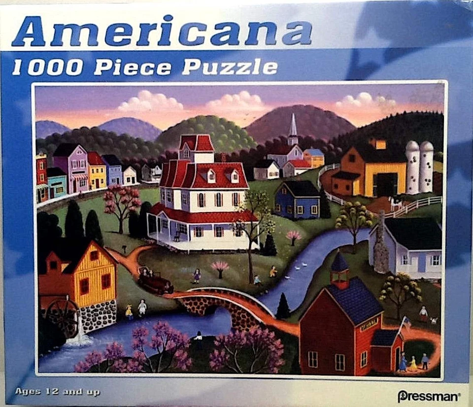 Rompecabezas Americana Steve Klein 1000 piezas 28-3/4"" X 19-1/8" Pressman #10253 Foto 1 de 1