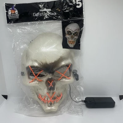 Light Up Skull LED Mask Wire Light Up Face mask  Halloween Costume Mask Cosplay - Image 1 of 4