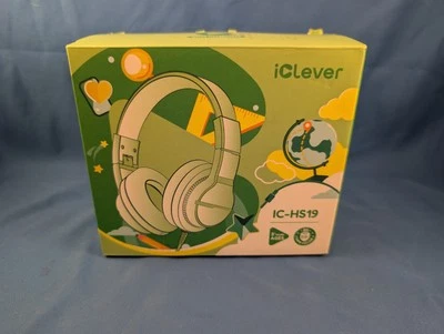 Детские наушники с микрофоном для школы iClever HS19, безопасная громкость розовые  - Изображение 1 из 4