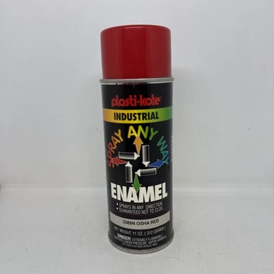 Vintage Plasti-kote OSHA RED - 2389N paper label Enamel Spray Paint Can - Image 1 of 4
