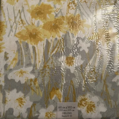 NIP Vera Neumann Cornflower Yellow Cloth Tablecloth, 60” X 102” Oblong - Image 1 of 2
