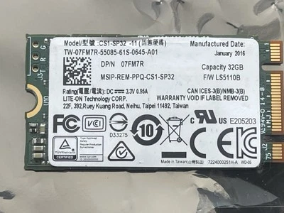 Dell 07FM7R Liteon CS1-SP32-11 32GB M.2 42mm 2242 Solid State Drive Dell 7FM7R - Image 1 of 4