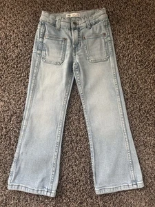 Zara Girls Mini Flare Jeans Size 6 Years Light Blue Denim - Picture 1 of 3