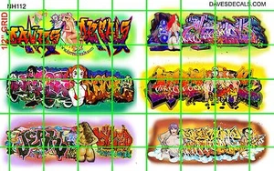 NH112 DAVE'S DECALS - ADULT THEMED SEXY GRAFFITI BOXCAR WALL URBAN N SCALE SET 3 - Picture 1 of 3