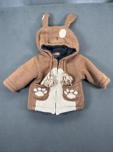 Kyber Outerwear Kids thick Wool Sweater Jacket Bear Hooded sz S - Picture 1 of 11
