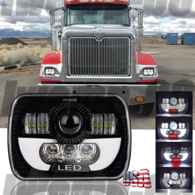 Faro halo LED de 7x6 pulgadas para International Harvester 9900 9200 9400i 4700 4800 Foto 1 de 4