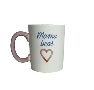 Mother's Day Hallmark Mama Bear coffee white cup mug w/ pink hand heart - Picture 1 of 7