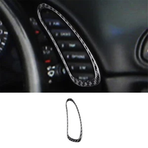 1X For Chevrolet Corvette C5 Carbon Fiber Dash Button Frame Console Cover Trim - Picture 1 of 10