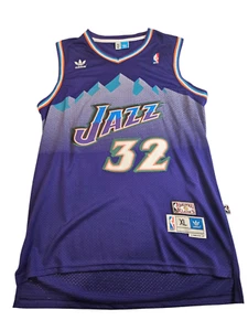 Vintage Adidas NBA Utah Jazz Malone 32 Jersey Hardwood Classics Purple XL - Picture 1 of 6