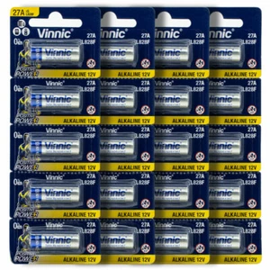 20 x Pilas Vinnic 27A L828F Celdas Alcalinas 12V Alto Voltaje MN27 E27A Alarmas - Imagen 1 de 1