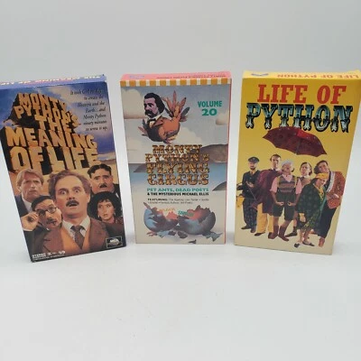 Monty Python VHS LOT of 3: The Meaning of Life, Flying Circus, Life Of Python  - Image 1 of 4