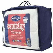 Silentnight Squishy Mattress Topper Soft Velvet Touch Cover Easy Fit Straps