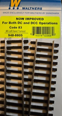 WALTHERS/ SHINOHARA  #948-8805 LH #8 DCC FRIENDLY, NEW OLD STOCK - Image 1 of 2