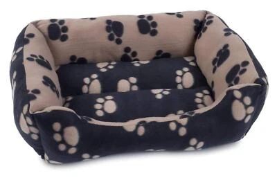 Cama cuadrada para perros Petface Archies pequeña - negra y beige Foto 1 de 2