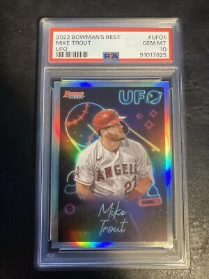 2022 Bowman’s Best #UFO1 MIKE TROUT UFO Refractor PSA 10 Gem Mint - Image 1 of 2