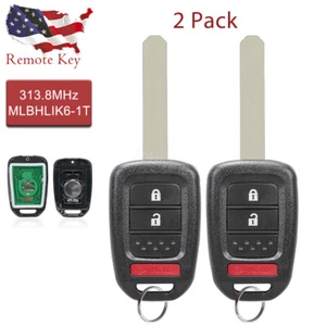 2 For 2014 2015 2016 2017 Honda CRV Car Key Fob Keyless Entry Remote MLBHLIK6-1T - Picture 1 of 6