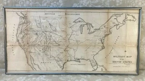 Antique 1857 Military Map of the United States H Lawrence Framed - Picture 1 of 12