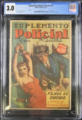 1938 POPULAR DETECTIVE #41 CGC 3.0 HIGHEST GRADED BONDAGE COVER KEY PULP BRAZIL - Image 1 of 4