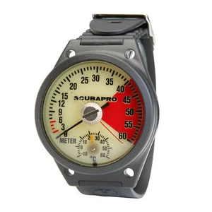ScubaPro Depth Gauge with Boot/Wrist Strap - Metric - Picture 1 of 3