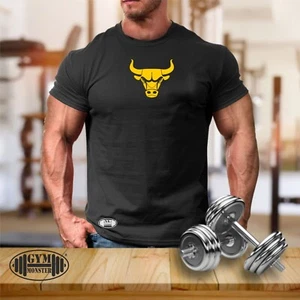 Bull T Shirt Gym Clothing Bodybuilding Training Workout Exercise Boxing MMA Top - Picture 1 of 20