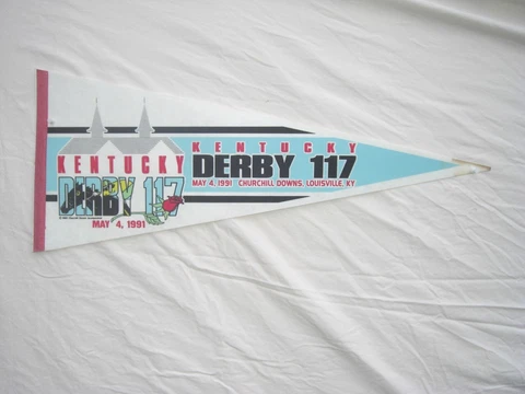 1991 - 117th Kentucky Derby Pennant in NEW, USUED, MINT Condition Cover