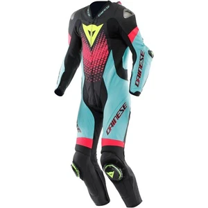 Tuta In Pelle Moto 50 - Dainese Laguna Seca 6 - Nero-Turchese-Fucsia - Foto 1 di 8