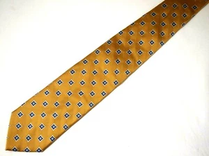 Cravatta uomo Jos A Bank oro blu geometrica spessa qualità seta 59" carriera - Foto 1 di 4