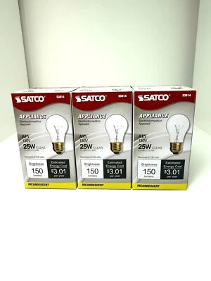 SATCO S3814 25W 130V A15 Clear Bulb Standard Brass Base 3 APCK - Image 1 of 4