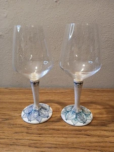 2 copas de vino PASCAL RAVELLO pintadas a mano de 9"  - Imagen 1 de 5