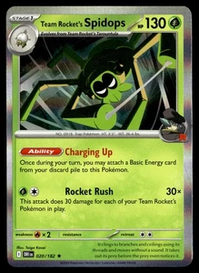 TEAM ROCKET'S SPIDOPS 020/182 RARE DESTINED RIVALS POKEMON - Picture 1 of 4