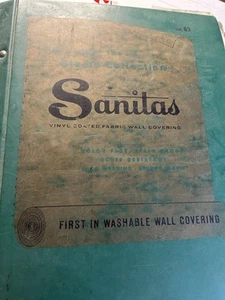 Vintage 1961 Sanitas Vinyl beschichteter Stoff Wandverkleidung Tapete Buch - Bild 1 von 14