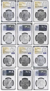 2021 6-Coin Set Morgan Peace Silver Dollar NGC MS69 BOX5 - Picture 1 of 15