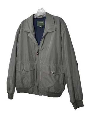 Mens Dockers Ultra Soft Bomber Jacket Full Zip Green  Size Large Pockets - Image 1 of 4
