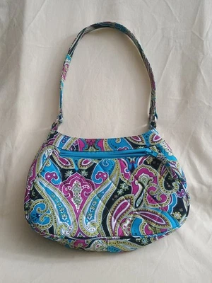 VERA BRADLEY NWOT Limited Edition Silk Paisley Zoe Hobo Bag Purse Turquoise - Image 1 of 4