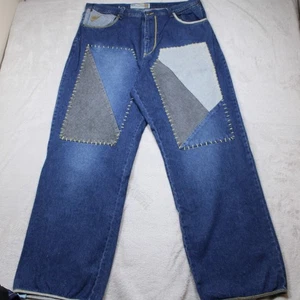 Vintage Akademiks Jeans 40x32 Baggy Wide Leg Double Knee Hip Hop Y2K Streetwear - Picture 1 of 19