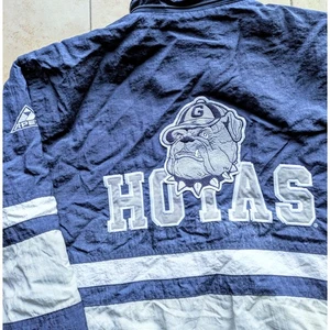 Georgetown Hoyas 90s APEX puffer 1/2 jacket Pullover M navy NCAA University vtg - Picture 1 of 10