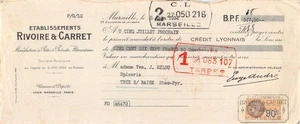 1934 MANUFACTURE DE PATES ET PRODUITS ALIMENTAIRES ETS RIVOIRE & CARRET A LYON - Picture 1 of 1