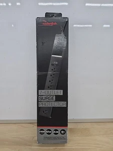 Rocketfish- Rocketfish 7-Outlet/2-USB 2100 Joules Surge Protector Strip - B... - Picture 1 of 4