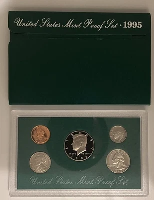 Juego de prueba de acuñación de Estados Unidos 1995 estuche original con certificado de autenticidad - 5 monedas Foto 1 de 4