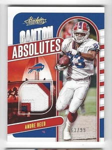 2024 Absolute/99 ANDRE REED PARCHE RELIQUIA 4 Colores Canton Absolutes tarjeta! SN 63/99 - Imagen 1 de 2