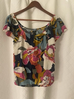 Tribal Multicolor Floral Women's Top Size Small Petite  Foto 1 de 3