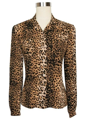TRASHY DIVA ANNIE блузка леопард печать винтажный ретро стиль XS 2 - Изображение 1 из 4