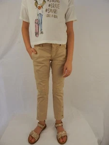 Gucci Kids' Beige Satin Stretch Slim Trousers Pants Size 6T - Picture 1 of 6
